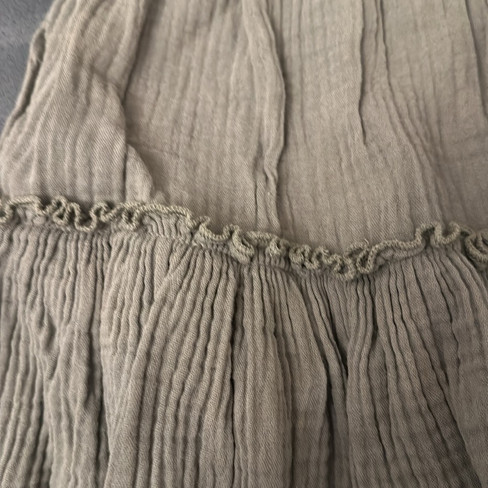 army green flowy skirt beach sage dark green nature boho - Picture 2 of 3